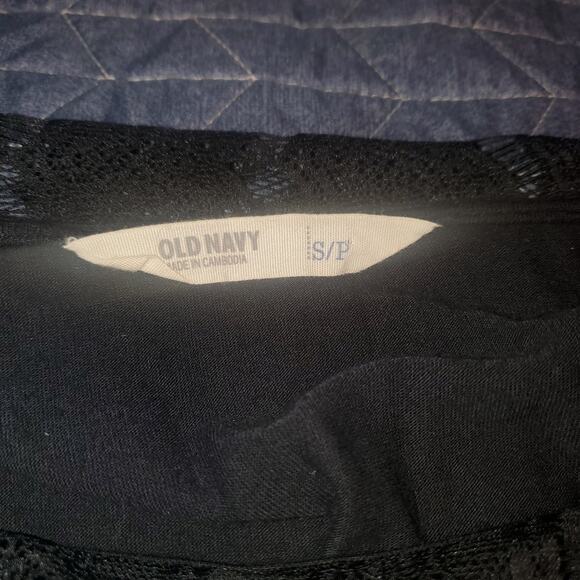 Old Navy Size S Black Lace Whimsigoth Top Romantic Peplum Fairycore Goth Cottage - Picture 4 of 7